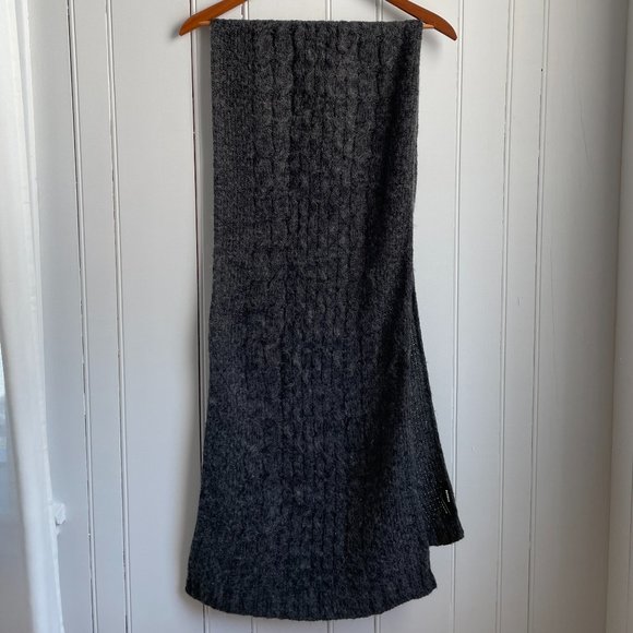 Rudsak Long Gray Knit Scarf 30% Wool - Picture 2 of 8